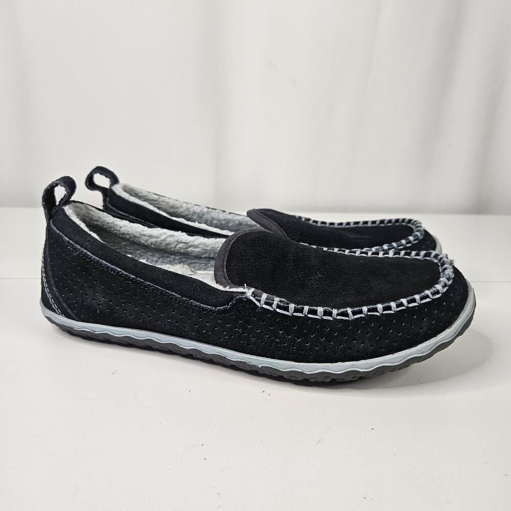 LL Bean Women Navy Blue Slippers with Faux Fur Lining Size 10 M